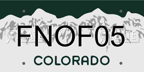 FNOF05 Colorado License Plate