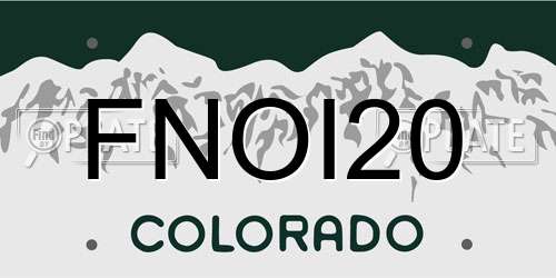 FNOI20 Colorado License Plate