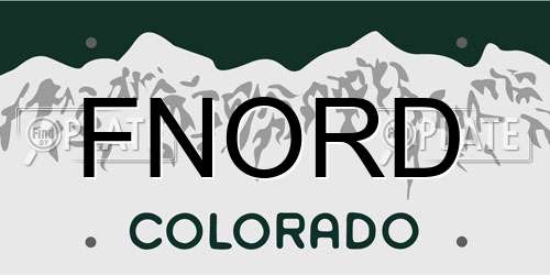 FNORD Colorado License Plate