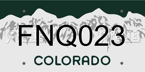 FNQ023 Colorado License Plate