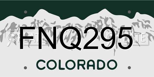 FNQ295 Colorado License Plate