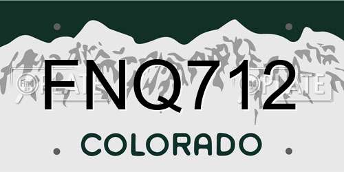 FNQ712 Colorado License Plate
