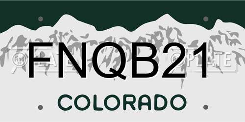 FNQB21 Colorado License Plate
