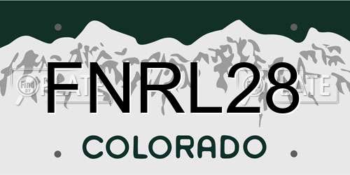 FNRL28 Colorado License Plate