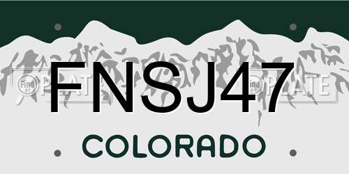 FNSJ47 Colorado License Plate