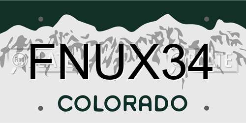 FNUX34 Colorado License Plate