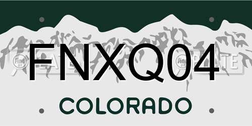 FNXQ04 Colorado License Plate