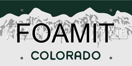 FOAMIT Colorado License Plate
