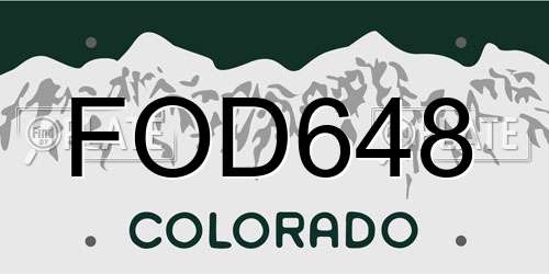 FOD648 Colorado License Plate