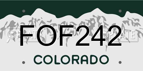 FOF242 Colorado License Plate