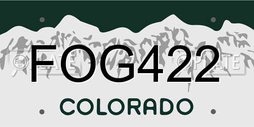 FOG422 Colorado License Plate
