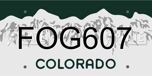 FOG607 Colorado License Plate