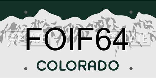 FOIF64 Colorado License Plate