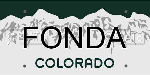 FONDA Colorado License Plate