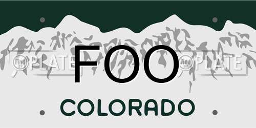 FOO Colorado License Plate