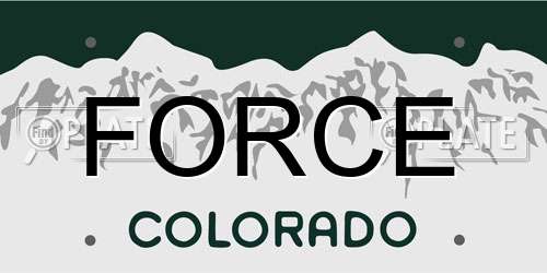 FORCE Colorado License Plate