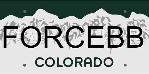 FORCEBB Colorado License Plate