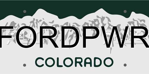 FORDPWR Colorado License Plate