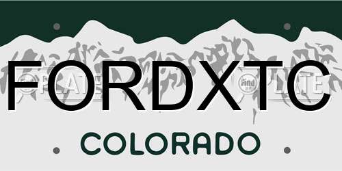 FORDXTC Colorado License Plate