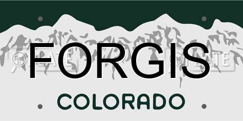 FORGIS Colorado License Plate