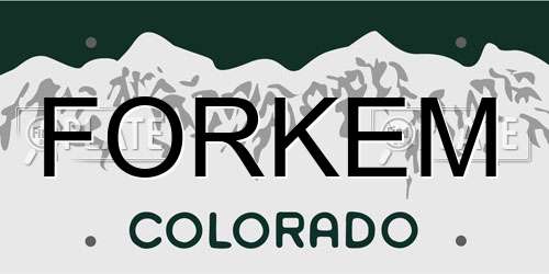 FORKEM Colorado License Plate