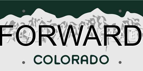FORWARD Colorado License Plate