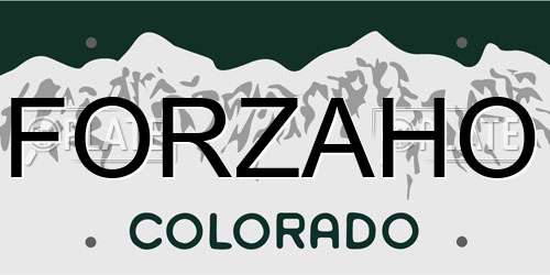 FORZAHO Colorado License Plate