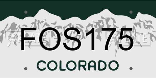 FOS175 Colorado License Plate