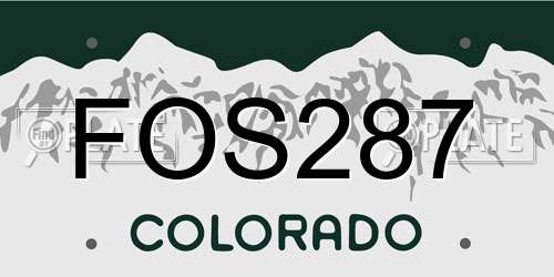 FOS287 Colorado License Plate