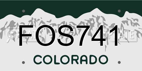 FOS741 Colorado License Plate