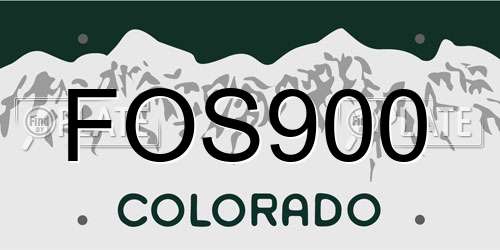 FOS900 Colorado License Plate