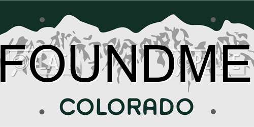 FOUNDME Colorado License Plate