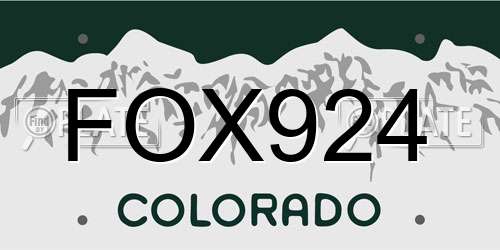FOX924 Colorado License Plate
