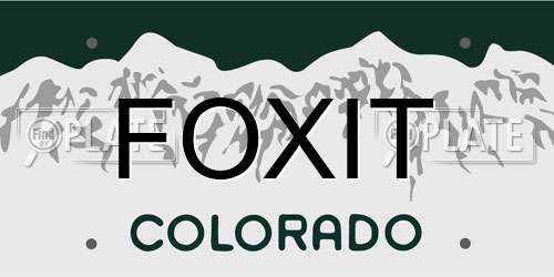 FOXIT Colorado License Plate