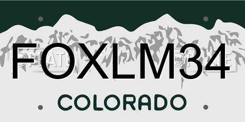 FOXLM34 Colorado License Plate