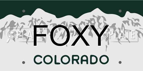 FOXY Colorado License Plate