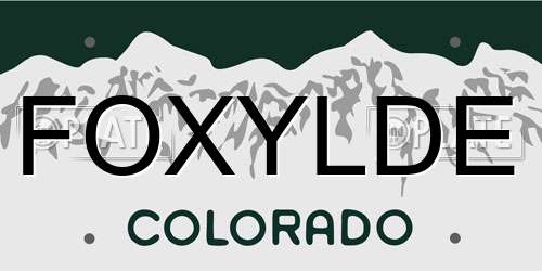 FOXYLDE Colorado License Plate