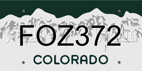 FOZ372 Colorado License Plate