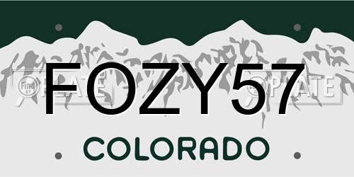 FOZY57 Colorado License Plate