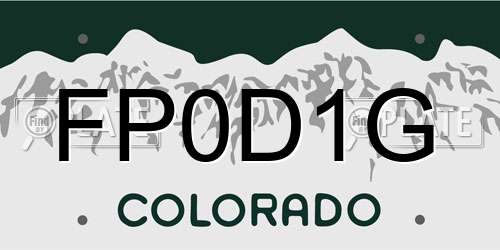FP0D1G Colorado License Plate