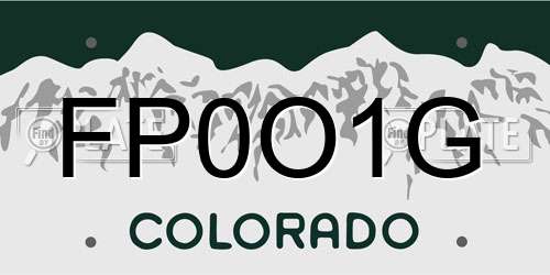 FP0O1G Colorado License Plate