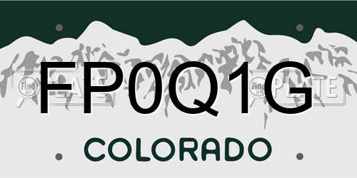 FP0Q1G Colorado License Plate