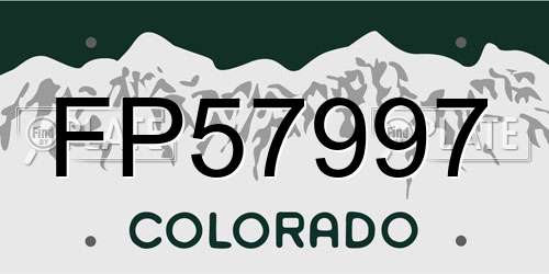 FP57997 Colorado License Plate