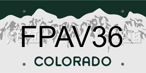 FPAV36 Colorado License Plate