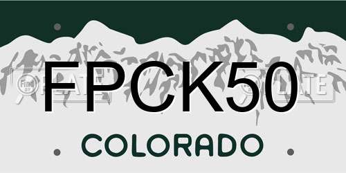FPCK50 Colorado License Plate