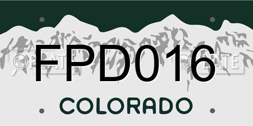FPD016 Colorado License Plate