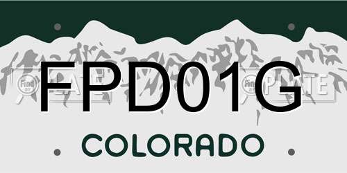 FPD01G Colorado License Plate