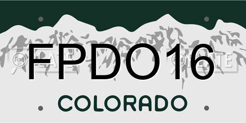 FPDO16 Colorado License Plate
