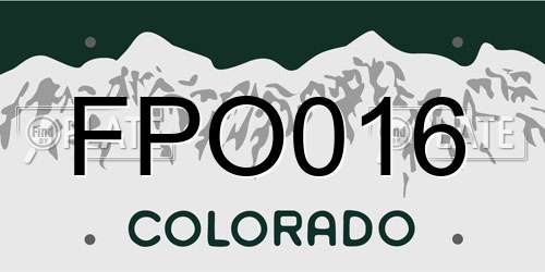 FPO016 Colorado License Plate