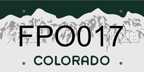 FPO017 Colorado License Plate